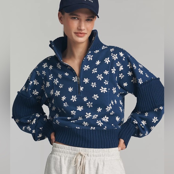 Anthropologie Tops - Anthropologie Size Medium Daily Practice Indy Half-Zip Pullover Sweatshirt NEW